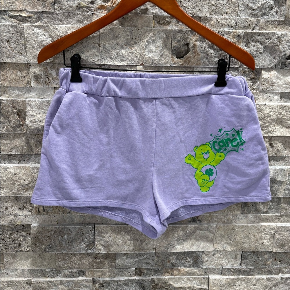 Care Bears H&M Light Purple Athletic Shorts with Green Bear Design size‎ M